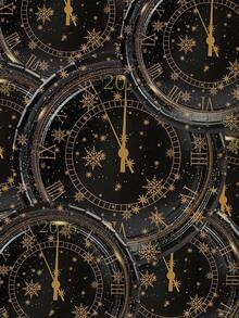 10pcs/20pcs/50pcs Black And Golden 2026 Happy New Year Party Plates 9" 7" Happy New Year And Golden Snowflake Round Cake Dessert Plates Dinner Food Plates Dinnerware Snack Tray New Years Eve Bash Party Supplies Decorations - Black - View 4
