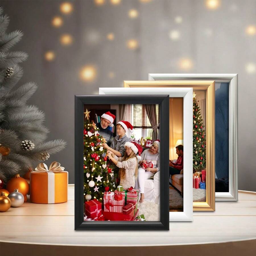 1pc Or 5pcs Semi-Circle Photo Frame, Classic & Durable Christmas Photo Frame - Multicolor - View 1