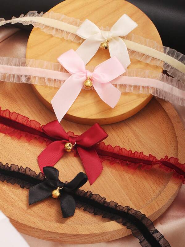 1 Stück Modischer Glocken & Schleife Eleganter Weihnachts-Halskettenschmuck für Damen, geeignet für Partys, Urlaubsgeschenke