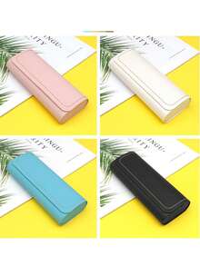 1pc Customized Glasses Case - Personalized Name Engraved, Pu Material Glasses Storage Box, Elegant Cursive Script, 3 Colors (Pink/White/Black), Durable Scratch-Resistant Material, Pressure-Proof Portable Design For Oversized Frames - Unisex Gift For Women & Men, Sports, Daily Use