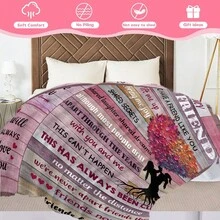 A Blanket For The Best Friend,Super Soft Flannel Printed  Blanket,As Birthday Gifts, Family, Wedding, Souvenir Blankets, Polyester Blankets Suitable For All Seasons, Washable, Machine Washable, Lightweight, Breathable, Comfortable, Warm, Unique, 280gsm For Him, Her Personalized Ideal Gifts For Her,Perfect Nap, Camping, Travel, Home, Daily Life, Office Decoration, Birthday, Anniversary, Valentine's Day, Thanksgiving, Christmas, Halloween, Wedding, New Year Gifts ,Sofa,Bed,Car,Bedroom,Living Room,Office,  Outdoor Camping, Beach,Wall Decoration - 多色24 - 查看 4