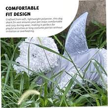 Chaleco Suave y Divertido con Aleta de tiburn para Perro, con Aleta Vertical, cmodo y Bonito Disfraz para Halloween, Disfraz para Perro, de tiburn para Halloween, Disfraces para - Gris - Ver 4