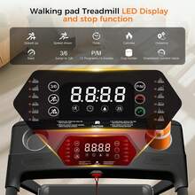 Portable Treadmill With Incline, 3.0HP Walking Pad With Handle Bar, 3-In-1 Foldable Treadmill For Home Office Small Space With Quiet Brushless, 300 LBS Capacity - 黑色 - 查看 6