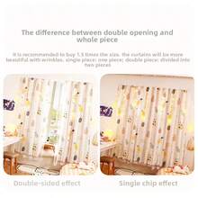1pc No Drill Hook And Loop Window Curtain, White Blackout Curtain For Bedroom, Rental House, Temporary Use, Easy Installation, Comes With Tie Rope - Multicolor - View 11