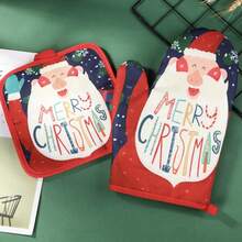 1 set de mănuși izolate pentru copt de Crăciun, set de mănuși pentru cuptorul cu microunde de Crăciun, esențiale pentru casă și bucătărie, cel mai bun cadou pentru tema de Crăciun și Anul Nou