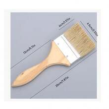 Dust Removal Paint Brush, Bristle Barbecue Brush, Thickening, Lengthening, Bristle Brush, Ash Sweeping Marine Brush. Wooden Handle Paint Brush, Pig Hair Brown Brush To Barbecue Soft Hair, Clean Household Glue Brush, Lengthen And Thicken For Industrial Use, Suitable For Painting, Dyeing, Painting, Bonding And Using Gypsum Powder. One Inch. 2 Inches. Three Inches,