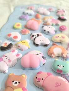 1pc Thick Cute 3D Animal Foam Sticker, Decorative Soft Sticker For Phone Case, Suitable For DIY Crafts, Scrapbooking, Notebooks, Laptops, Water Bottles, Diamond Art, Fun Design, High-Quality Decals, Decorative Stickers, Creative Decoration. [Random Style Color, Random Color Variation] - Multicolor - View 8