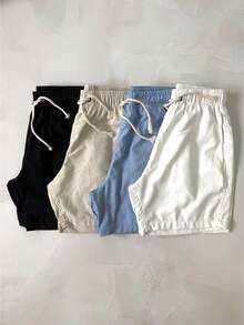 Kit 4 Bermuda Shorts In Premium Linen Shorts Mauricinho Shorts - Màu xanh nhạt - Xem 1