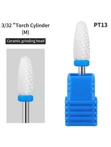 1件装专业陶瓷碳化钨美甲钻头 - 3/32英寸美甲修脚工具，适用于电动美甲机 - 角质层凝胶美甲抛光及沙龙美甲工具