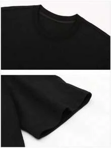 1pc  Nightmare Before Christmas Graphic T-Shirt, Retro Style Men'S Casual Knit Cotton Top, Breathable Loose Fit, Comfortable Round Neck Short Sleeve Tee, Perfect Gift For Holidays And Birth [Cool - 黑色 - 查看 2