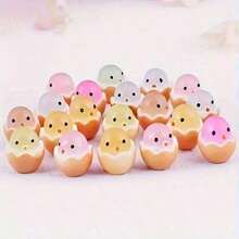 1pc Luminous Cartoon Hatched Egg Statue - Resin Mini Ornament, DIY Handmade, Garden Home Ornament, No Battery Required, Holiday Gift Ideas, Outdoor And Indoor Dual Use, Dream Design, Luminous Special Effects