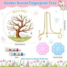 Gender Reveal Fingerprint Tree Boy Or Girl Party Ideas Baby Shower Guest Book Party Game Gender Reveal Party Supplies For Baby Shower He Or She Party Keepsake(Tree) - Multicolor 1 - View 8