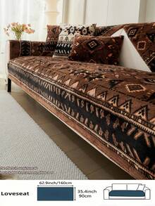 1 Stück nordischer und orientalischer Stil Flanell Sofakissenbezug, Herbst/Winter verstärkter warmer Sofabezug, tierfreundlich, Möbelschutz, passend für alle Sofas, maschinen-/handwaschbar, geeignet für Wohnzimmer, Schlafzimmer, Büro Sofa Dekoration