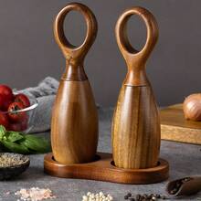 Salt and Pepper Set, Wood Salt and Pepper, Manual Pepper, Salt and Pepper Mill Set, Pepper and Salt Set with Ceramic Core Home Kitchen - atributo único - Ver 5