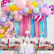 Sweet Candy Balloon Set Candies Theme Swirl Helium Mylar Foil Balloons Party Birthday Decor Supplies Round Daughters 12 Pcs - 18英吋 - 查看 3
