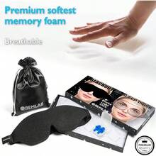 Mscara para dormir con ojos para dormir, diseo 3D, bloqueo de luz, opaca, para mujeres y hombres, cubiertas de ojos suaves y refrescantes para noche y viajes, cubierta de extensiones de pestaas negro opaco - Negro (Negro apagado) - Ver 8