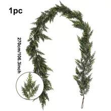 1pc Christmas Cedar Cane Wreath Decoration, Imitation Fir Pine Needle Christmas Wreath, Christmas Day Door Hanging Decoration, Seasonal Winter Decoration, Suitable For Living Room, Fireplace, Porch, Stairs, Dining Table And Other Home Decoration