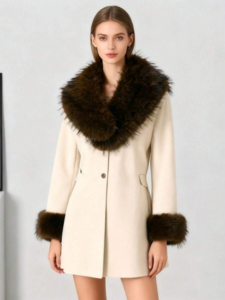 1 szt. Poliestrowy puszysty kołnierz, ciepły gruby szalik dla kobiet na zimę, do sukienki na świąteczną dekorację