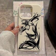 Estampado de lirio de textura, resistente al desgaste y a la caída, adecuado para la serie Apple  16 15 14 13 12 11 PLUS Pro Max - carcasa completa y sencilla para el teléfono móvil - diseño minimalista de otoño diseño estético avanzado ideal para regalos de cumpleaños o festivos, accesorios para teléfonos móviles, fundas para teléfonos móviles tpu, estética minimalista, diseño floral de textura, fundas impresas ultravioleta, materiales flexibles tpu, amantes de la estética, regalos perfectos, adecuados para hombres y mujeres. - Blanco marfil-334 - Ver 7