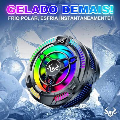 Cooler Celular Gamer S119 Magnético Rgb Placa Pelthier
