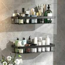 Organisateur de salle de bain rectangulaire en ABS sans perçage, monté au mur pour la salle de bain, les toilettes, la cuisine