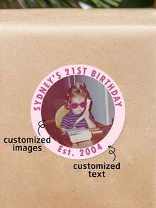 Pegatinas personalizadas con foto de cumpleaños, pegatinas personalizadas para fiesta de cumpleaños, despedida de soltera, viaje de soltero, 30 cumpleaños, pegatinas con foto personalizada, recuerdos de fiesta, etiquetas de regalo de cumpleaños, pegatinas personalizables para eventos, útiles escolares, para la oficina, para maestros, para la escuela, para la universidad, pegatinas personalizadas para recuerdos de fiesta, decoración de oficina