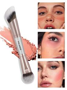 MAANGE 4件套高品质合成纤维化妆刷套装，便携旅行化妆刷套装，包含面部刷、散粉刷、腮红刷、遮瑕刷、轮廓刷、鼻影刷、眼影刷、粉底刷和细节刷，赠品，专业化妆刷，完整化妆套装 - 彩色 - 查看 4