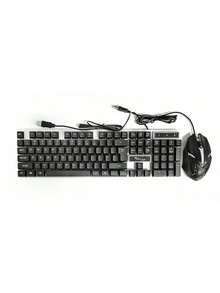 Gammingmaxx G21B Wired 7-Color Backlit Gaming Keyboard For Office, Home Desktop PC Gaming, Supports Backlit Black Warrior Monkey Mouse Keyboard Set - Black - View 8