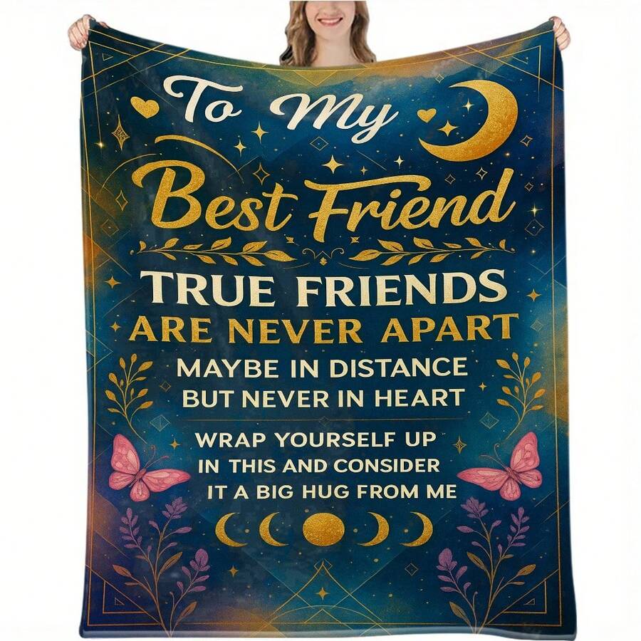 A Blanket For The Best Friend,Super Soft Flannel Printed Blanket,As Birthday Gifts, Family, Wedding, Souvenir Blankets, Polyester Blankets Suitable For All Seasons, Washable, Machine Washable, Lightweight, Breathable, Comfortable, Warm, Unique, 280gsm For Him, Her Personalized Ideal Gifts For Her,Perfect Nap, Camping, Travel, Home, Daily Life, Office Decoration, Birthday, Anniversary, Valentine's Day, Thanksgiving, Christmas, Halloween, Wedding, New Year Gifts ,Sofa,Bed,Car,Bedroom,Living Room,Office, Outdoor Camping, Beach,Wall Decoration - Nhiều màu 18 - Xem 1