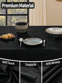 1 chiếc khăn trải bàn bằng polyester chống thấm nước, chống bắn tóe với họa tiết xoáy nước, thiết kế jacquard lấy cảm hứng từ đại dương, khăn trải bàn vuông di động phù hợp cho nhà bếp, bàn ăn, tiệc tại nhà, lễ hội, quán cà phê, nhà hàng, tiệc buffet và nhiều hơn nữa. - màu đen - Xem 6