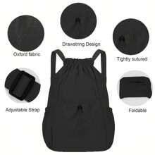 1 pieza Mochila plegable de nailon - Diseño con cordón ultraligero, gran capacidad para gimnasio, viajes y aventuras al aire libre - Compacta y portátil, ideal para el transporte diario, yoga, senderismo y deportes - Regalo de viaje ligero perfecto para hombres y mujeres