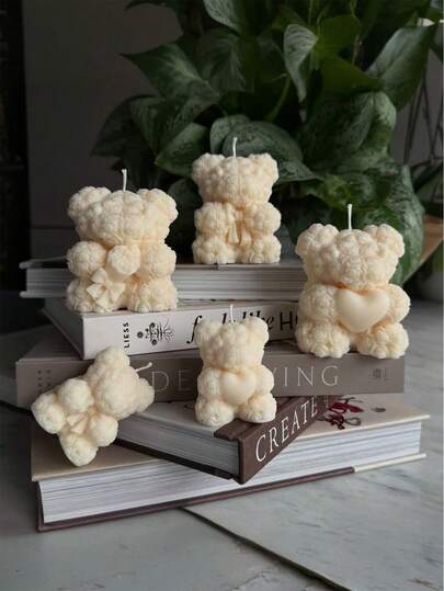 3 Sizes Silicone Molds - Bow, Heart, Rose Bear Shaped, Heat Resistant, Flexible & Easy To Clean, Suitable For DIY Scented Candles, Plaster Fragrance Stones, Resin Casting, Multi-Purpose For Holiday Decor, Meditation & Home Ambiance