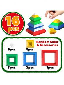 Stacking Block Set Game, Versatile Building Blocks Tower,Sensory Learning Educational Toy, Encourages Creativity And Cognitive Development, Suitable For Children Aged 3 And Above