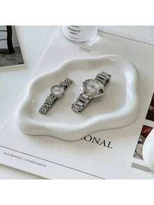 1pc Minimalist Asymmetric Dopamine Heart & Flower Cloud Jewelry Tray, Suitable For Earrings, Necklaces, Floral Jewelry Box, Decorative Display & Photography Props, Jewelry Organizer For Women & Girls - Multicolor - View 4