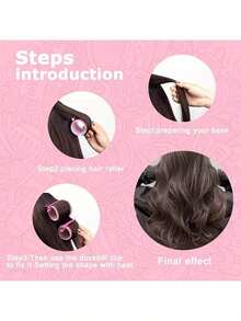 女士专用2种尺寸卷发器，12个装卷发器，适用于长发、中发、短发，大号、中号、小号自粘式卷发器，带12个卷发夹，美发造型套装，理发店美容旅行必备美发产品，护发用品，美发配件 - 彩色 - 查看 8