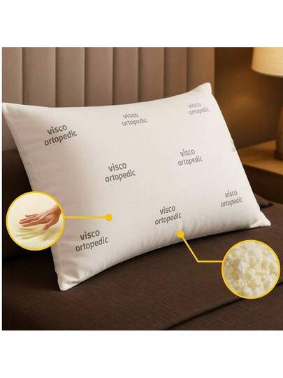 MADE IN TURKEY Visco Kussen 50x70 Cm Memory Foam Shredded Filling Katoenen Hoes 1000g Neck Back Support view 6