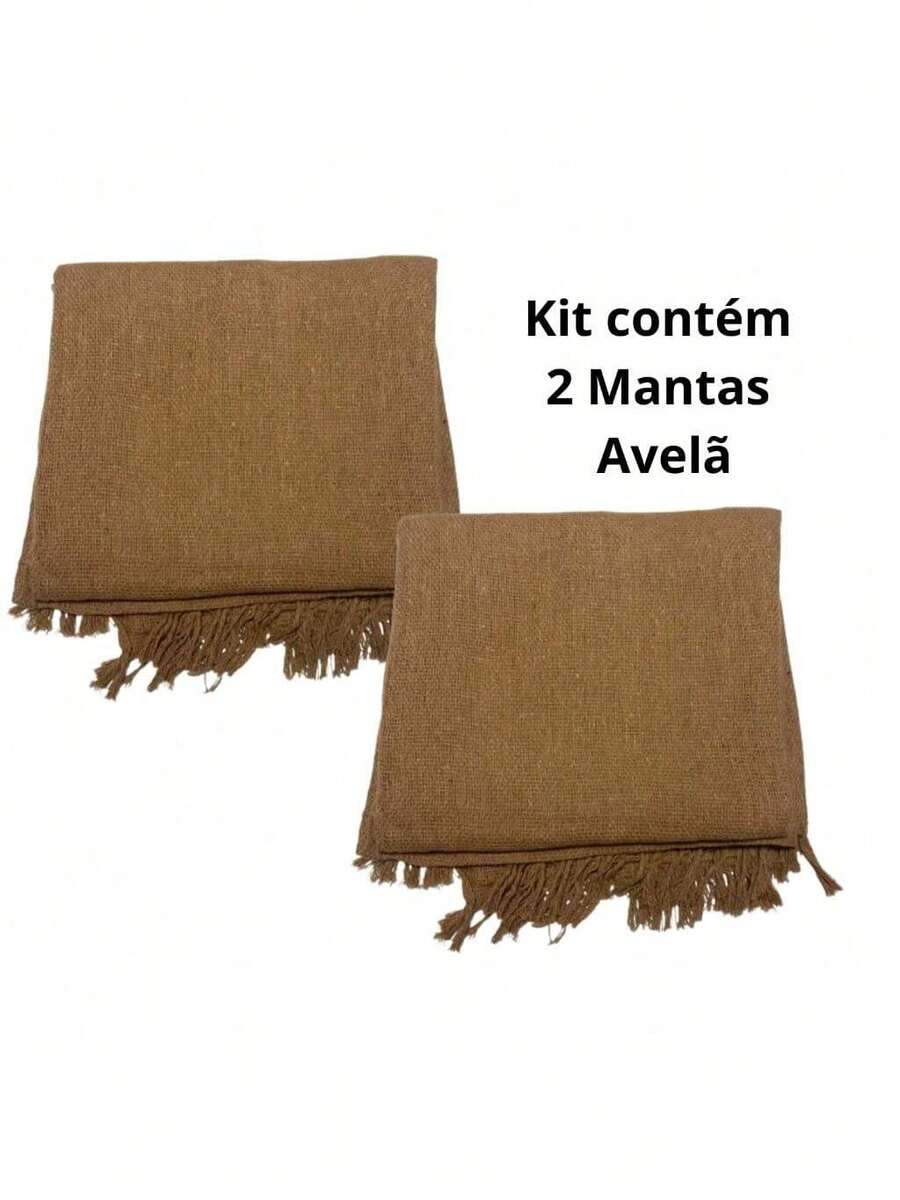 Kit 2 Mantas para Sofá Luxo Gigante 120x210 Capa De Sofá Protetora Decorativa - Avelã - Visão 1