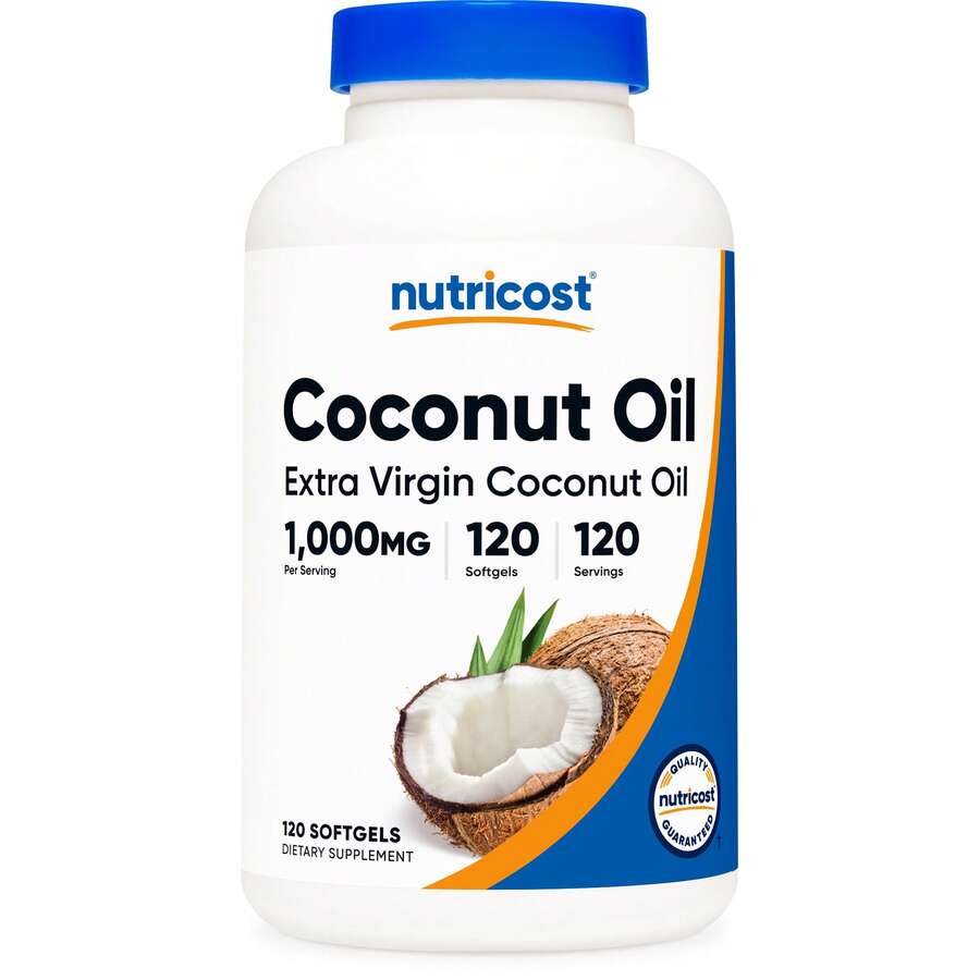 Nutricost Extra Virgin Coconut Oil 1000mg, 120 Softgels - Clean Beauty & Wellness, Gluten Free, Non-GMO - Others - View 1