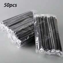50 Black Straws Are Suitable For Daily Use At Parties And Are Portable.
