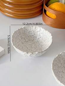 1 件 3D 浮雕樱花陶瓷碗，法式复古樱花水果酸奶燕麦碗，优雅樱花甜点早餐碗，适用于餐厅、客厅、咖啡厅 - 彩色 - 查看 2