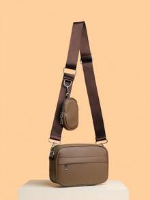 1pc Men's Solid Color Mini Shoulder Bag, Coin Purse, Retro PU Leather Shoulder Bag, Small Square Bag With Adjustable Strap, Vintage Handbag Essential For Summer Travel Valentine'S Day Phone Bag