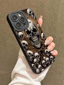 1pc Halloween Scary Skull Graphic Creative Angel Eye Phone Case, Shockproof Full Coverage Protective Cover, Compatible With Apple 16/15/14/13/12 Pro Max, 16/15/14/13/12 Pro, 16/15/14 Plus, Gift For Boyfriend/Girlfriend