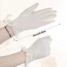 Satin White Gloves Women Pearl Short Opera Gloves For Tea Party Wedding Bridal Costume 1920s Flapper Accessories For Formal Special Dinner Prom Occasion#SSDD B BJNHMJ