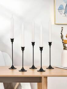 3/6/30件套黑色创意欧式金属烛台，简约设计，婚礼装饰，酒吧派对，客厅，餐厅装饰