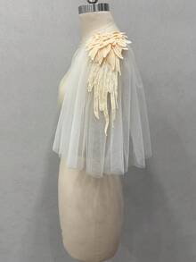 1 对黑色翼形铆钉薄纱肩章深色新娘配饰，30 厘米女士秋装 - 彩色 - 查看 21