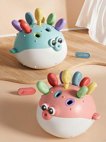 Giocattoli per bambini, giocattoli per bambini, giocattoli per bambini piccoli, giocattoli per bambini di 1 anno, set di apprendimento Montessori a forma di pesce palla, giocattolo di assemblaggio per l'educazione precoce dei bambini, allenamento delle capacità motorie fini, esercizio di coordinazione mano-occhio, giocattolo educativo per contare e ordinare, giocattolo pieghevole per lo sviluppo dell'intelligenza, per bambini e bambine di 9 12 18 mesi 1 2 3 anni, regalo per le vacanze