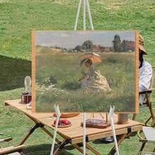 Caballete grueso de 63 pulgadas blanco para exhibición de cartel de boda y póster caballetes ajustables para exhibición de pósteres trípode portátil plegable para pintura de metal para piso blanco - 1piezablanca - Ver 6