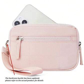 Bolsa multifuncional y ligera para mujer, impermeable, con 3 cremalleras, bolsa de muñeca, bolsa de tarjetas de PVC acolchada de nailon transparente, bolsa de muñeca, bolsa portátil para guardar tarjetas bancarias y cambio