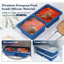 2 - Pack Nonstick Silicone 3  Freezer Mold, 1 - Cup Large Sauce Cube Tray With Plastic Lid, Stackable Freezing Maker Meal Prep Food Storage Container, Dishwasher - 2-Súp - Xem 8