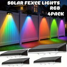 4 Packs Solar Fence Lights, Multicolor Garden Wall Light, Outdoor Yard Landscape Villa Corridor Decorative Lighting For Halloween Christmas, Thanksgiving, Smart Sensor Illumination For Home And Garden - 4 Pcs (9modes) - View 1